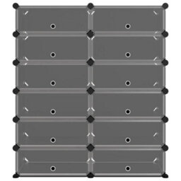 Berkfield Shoe Rack Black 94.5X36.5X106 Cm Pp - thumbnail 3