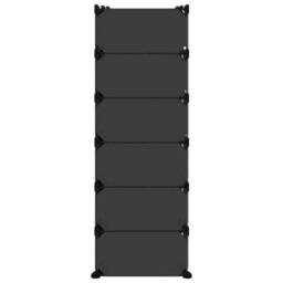 Berkfield Shoe Rack Black 94.5X36.5X106 Cm Pp - thumbnail 4