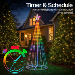 My Smart Buy Rgb Led Christmas Tree Light With Star, Remote & App Control 118 Leds 5M Cable Indoor & Outdoor - thumbnail 4