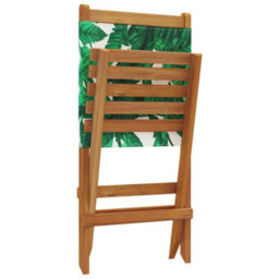 Berkfield Garden Chairs 2 Pcs Leaf Pattern Solid Wood Acacia And Fabric - thumbnail 8