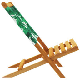 Berkfield Garden Chairs 2 Pcs Leaf Pattern Solid Wood Acacia And Fabric - thumbnail 6