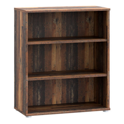Furniture To Go Essential Low Wide 2 Shelf Bookcase In Vintage Oak - image 1