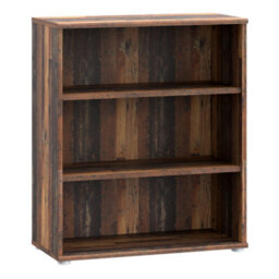 Furniture To Go Essential Low Wide 2 Shelf Bookcase In Vintage Oak - thumbnail 1