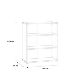 Furniture To Go Essential Low Wide 2 Shelf Bookcase In Vintage Oak - thumbnail 6