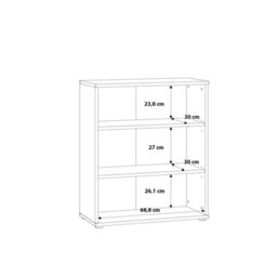 Furniture To Go Essential Low Wide 2 Shelf Bookcase In Vintage Oak - thumbnail 7