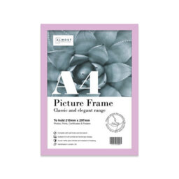 A4 Lilac Picture Frame Fits A4 (21 X 29.7Cm - 8.3 X 11.7In) Poster, Photo, Artwork, Or Print.