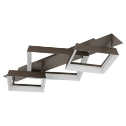 Luminosa Lighting Luminosa Syrakus Tripple Square Semi Flush Ceiling Light Matt Coffee Led 3000K - thumbnail 3
