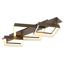 Luminosa Lighting Luminosa Syrakus Tripple Square Semi Flush Ceiling Light Matt Coffee Led 3000K