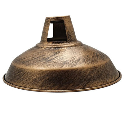 Brushed Copper Ceiling Lamp Shade Vintage Retro Pendant Light Shades Living Room Hanging (D)30Cm X 16Cm(H) - image 1