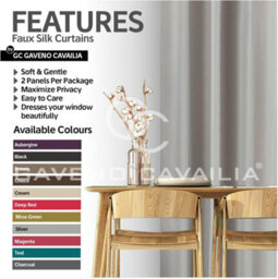 Gc Gaveno Cavailia Silk Sheen Eyelet Curtain 90X108 Silver 100% Polyester Ring Top Fully Lined Drapes - thumbnail 2