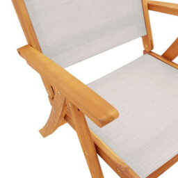 Folding Garden Chairs 4 Pcs Solid Wood Acacia And Textilene - Cushion Not Included - thumbnail 6