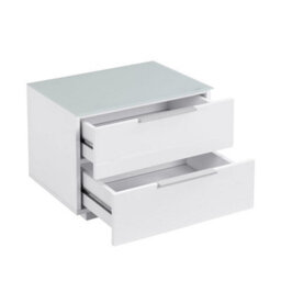 Furniture in Fashion Fresh Bedside Cabinet In White Glass Top And High Gloss - thumbnail 4