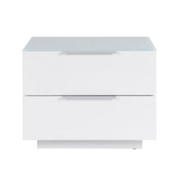 Furniture in Fashion Fresh Bedside Cabinet In White Glass Top And High Gloss - thumbnail 6