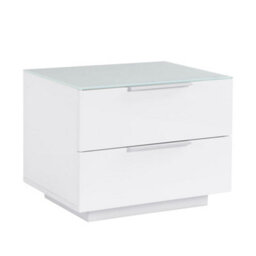 Furniture in Fashion Fresh Bedside Cabinet In White Glass Top And High Gloss - thumbnail 3