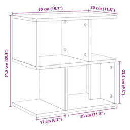 Berkfield Classic Bedside Cabinet Artisan Oak 50X30X51.5 Cm Engineered Wood - thumbnail 9