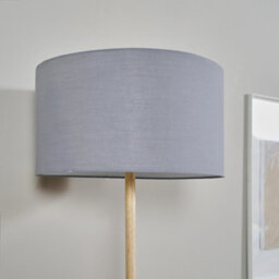 Valuelights Triston Single Stem Natural Light Wood Floor Lamp With Dark Grey Drum Shade - thumbnail 3