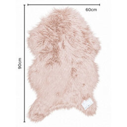 Homespace Direct Ltd Homespace Direct Luxury Faux Rabbit Fur Rug With Suede Backing Area Rug Plush Soft Accent Rug Blush 60X90Cm - thumbnail 5