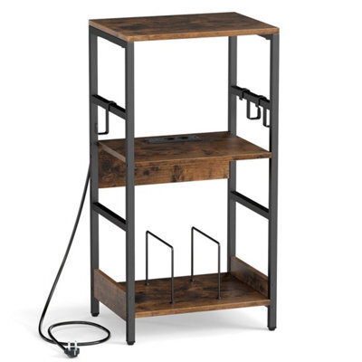 Record Player Stand 3 Tier Turntable Stand With Charging Station Vinyl Holder - image 1