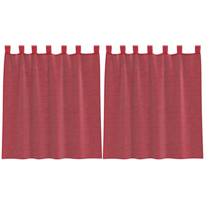Berkfield Durable Voile Curtains With Loops 2 Pcs Wine Red 140X140 Cm - image 1