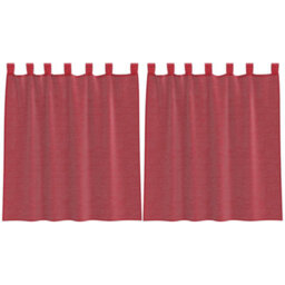Berkfield Durable Voile Curtains With Loops 2 Pcs Wine Red 140X140 Cm