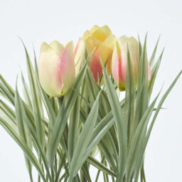 Homescapes Artificial Pink & Cream Handcrafted Tulips In White Decorative Pot, 22 Cm - thumbnail 4