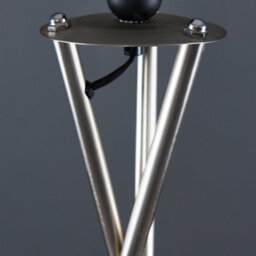 Valuelights Camden Brushed Chrome Tripod Floor Lamp With Blush Drum Shade - thumbnail 4