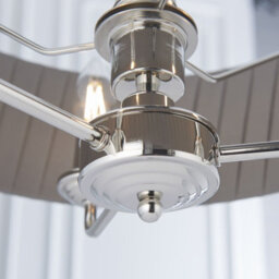 Ceiling Pendant Light - Bright Nickel & Charcoal Fabric - 3 X 40W E14 - E10234 - thumbnail 5