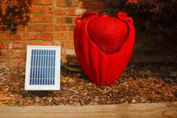 Gardenwize Outdoor Garden Solar Powered Red Vase Water Feature Fountain - thumbnail 3