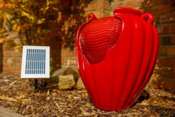 Gardenwize Outdoor Garden Solar Powered Red Vase Water Feature Fountain - thumbnail 4