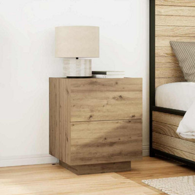 Berkfield Bedside Cabinets With Led Lights 2 Pcs Artisan Oak 45X40X55 Cm - image 1