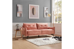 Home Detail Kensington 3 Seater Velvet Sofa, Blush Pink Velvet