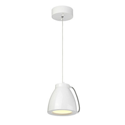 Elegant White Pendant Light With 18W Led Bulb For Modern Interiors