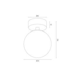 Luminosa Lighting Luminosa Flavio Globe Ceiling Light Brass Steel, Glass Opal Matt Ip44 - thumbnail 2