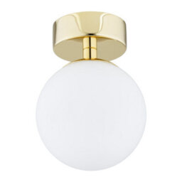 Luminosa Lighting Luminosa Flavio Globe Ceiling Light Brass Steel, Glass Opal Matt Ip44 - thumbnail 1