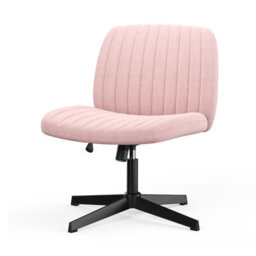 Onemill Stylish Armless Office Chair With Height Adjustable, Wide Seat, Perfect For Home Office And Bedroom-Pink - thumbnail 1