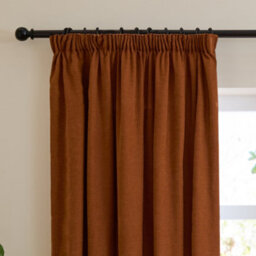 furn. Furn Soft Chenille Blackout Pencil Pleat Curtain Pair, Rust, (W) 117 X (D) 137Cm - thumbnail 6
