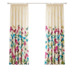"Smart Living Fashion Butterfly Curtains Pair With Tie Backs -Colourful Print- Multi - 66""x72""" - thumbnail 5
