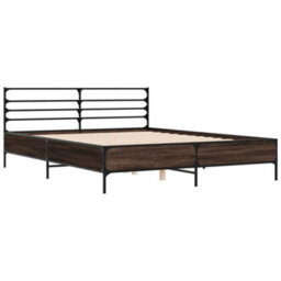 Berkfield Bed Frame Without Mattress Brown Oak 150X200 Cm King Size - thumbnail 3