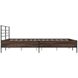 Berkfield Bed Frame Without Mattress Brown Oak 150X200 Cm King Size - thumbnail 5