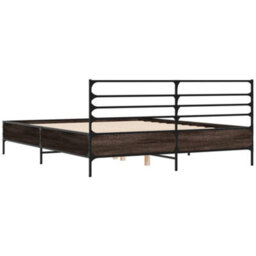 Berkfield Bed Frame Without Mattress Brown Oak 150X200 Cm King Size - thumbnail 6