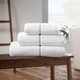 Bianca Fine Linens Zero Twist Satin Stitch Cotton 100X150Cm Bath Sheet White - thumbnail 3