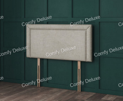 Comfy Deluxe Astro Plain 2Ft6 Small Single Beige Linen Headboard 20Inch - image 1
