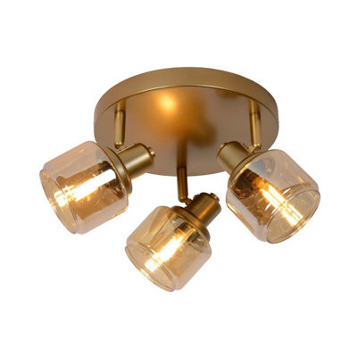 Lucide Bjorn Classic Ceiling Spotlight 38Cm - 3Xe14 - Matt Gold, Brass - image 1
