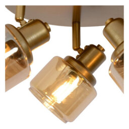 Lucide Bjorn Classic Ceiling Spotlight 38Cm - 3Xe14 - Matt Gold, Brass - thumbnail 7