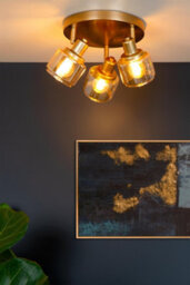 Lucide Bjorn Classic Ceiling Spotlight 38Cm - 3Xe14 - Matt Gold, Brass - thumbnail 5