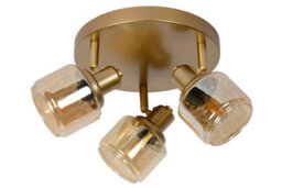 Lucide Bjorn Classic Ceiling Spotlight 38Cm - 3Xe14 - Matt Gold, Brass - thumbnail 2