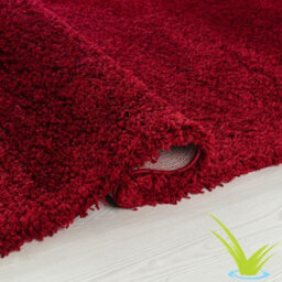 Wadan Modern Shaggy Rug 5Cm Thick Soft Pile, Nonslip Washable Area Rug, Soft Touch Carpet, Red, 60 X 110Cm - thumbnail 2