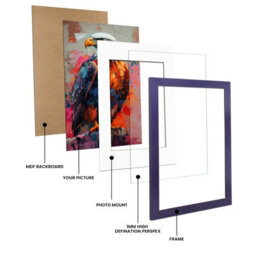 Ak Frames Purple 12X10 Frame With 9X7 Mount And Perspex Front - thumbnail 4