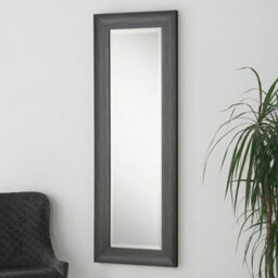 Yearn Charcoal Grey Scooped Framed Mirror 129.5X45.5Cm