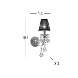 Luminosa Lighting Luminosa Pisani Crystal Crystal Candle Wall Lamp Chrome - thumbnail 4